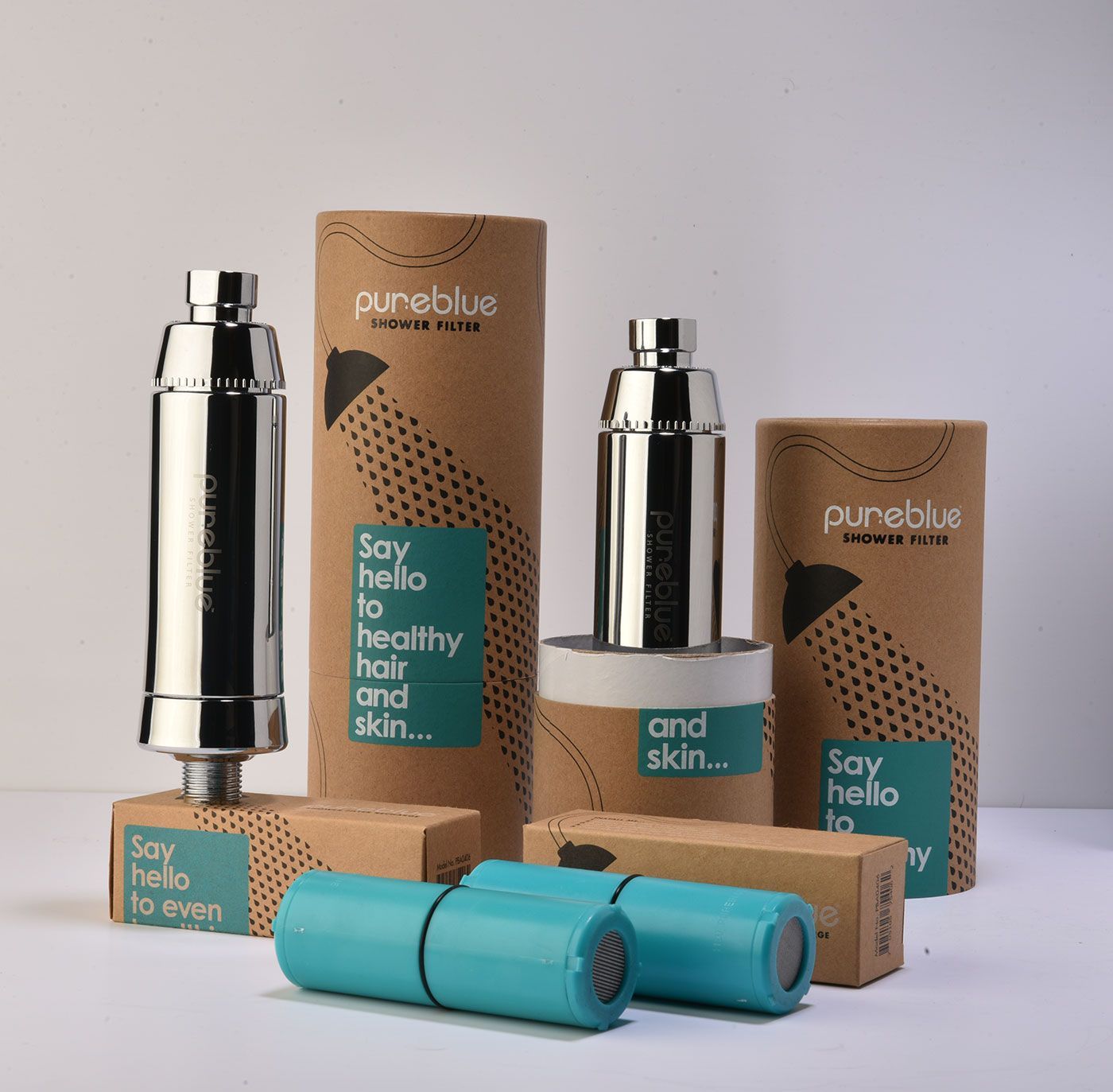 Pure Blu Family Pack – 2 Shower Filters and 2 Recharge Cartridges