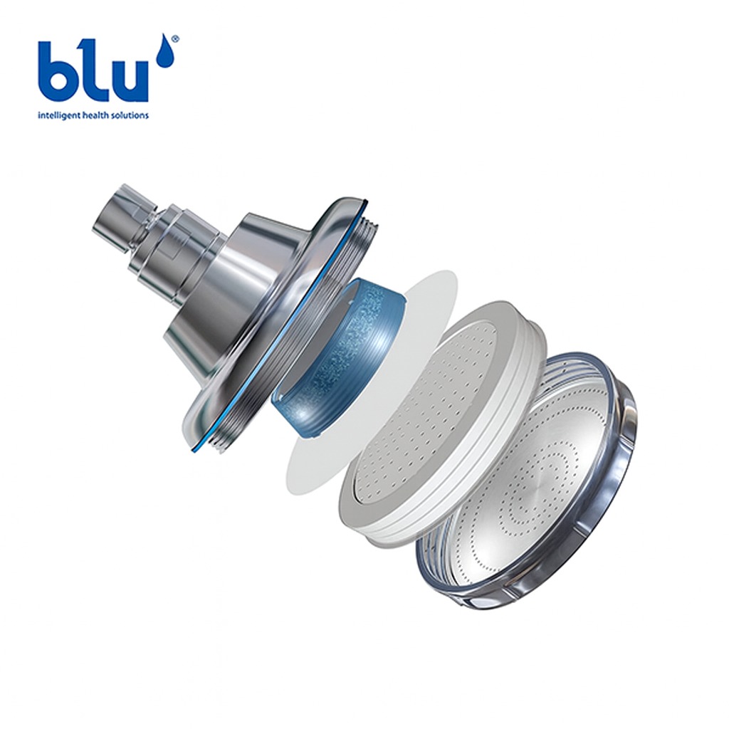 Blu Ionic Wall-Mounted Shower Head and Filter